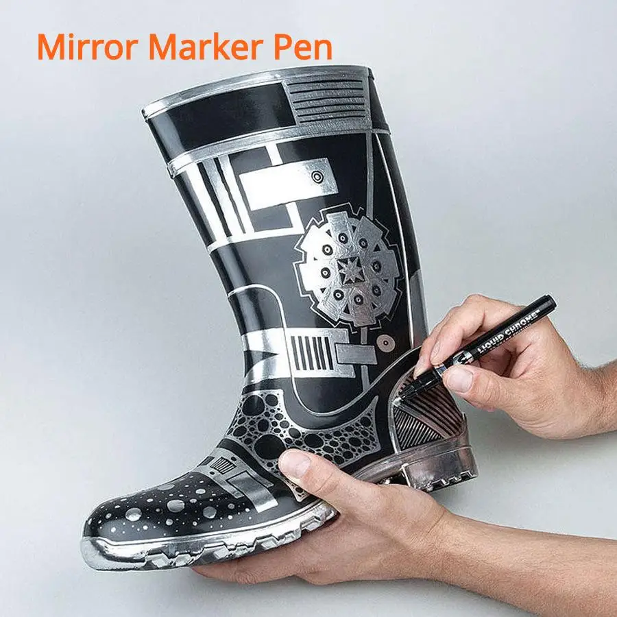 Mirror Marker Pen 2mm DIY Reflective Paint Pens Mirror Markers Chrome Gold SILVER Marker Car Styling Art Craftwork