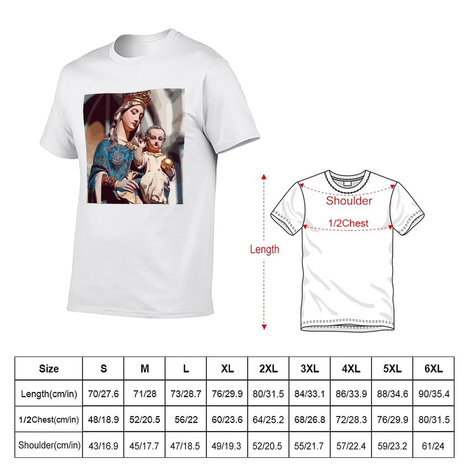 Virgin Mary T-Shirt Casual Street Style Short Sleeve Tee