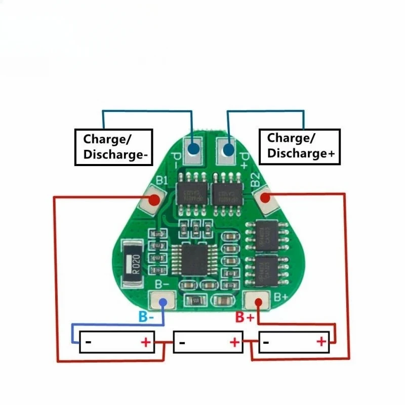 10PCS 3S 12V 18650 Lithium Battery Protection Board 11.1V 12.6V overcharge protect 8A 3 Cell Pack Li-ion BMS PCM PCB