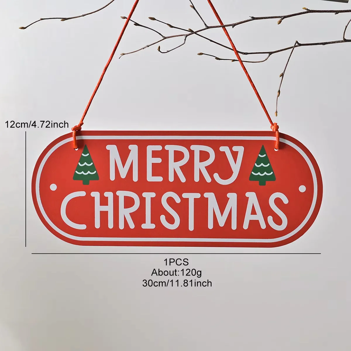 Merry Christmas Door Sign Wood Farmhouse Wall Hanging for Porch Xmas Front Indoor Outdoor Home Garden Decor Room Decoration Gift
