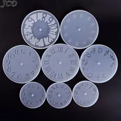 JCD Round Clock Resina Epoxy Molds Silicone Wall Decor Arabic Roman Clock Dial Room Hanging Ornaments DIY Crafts Mould