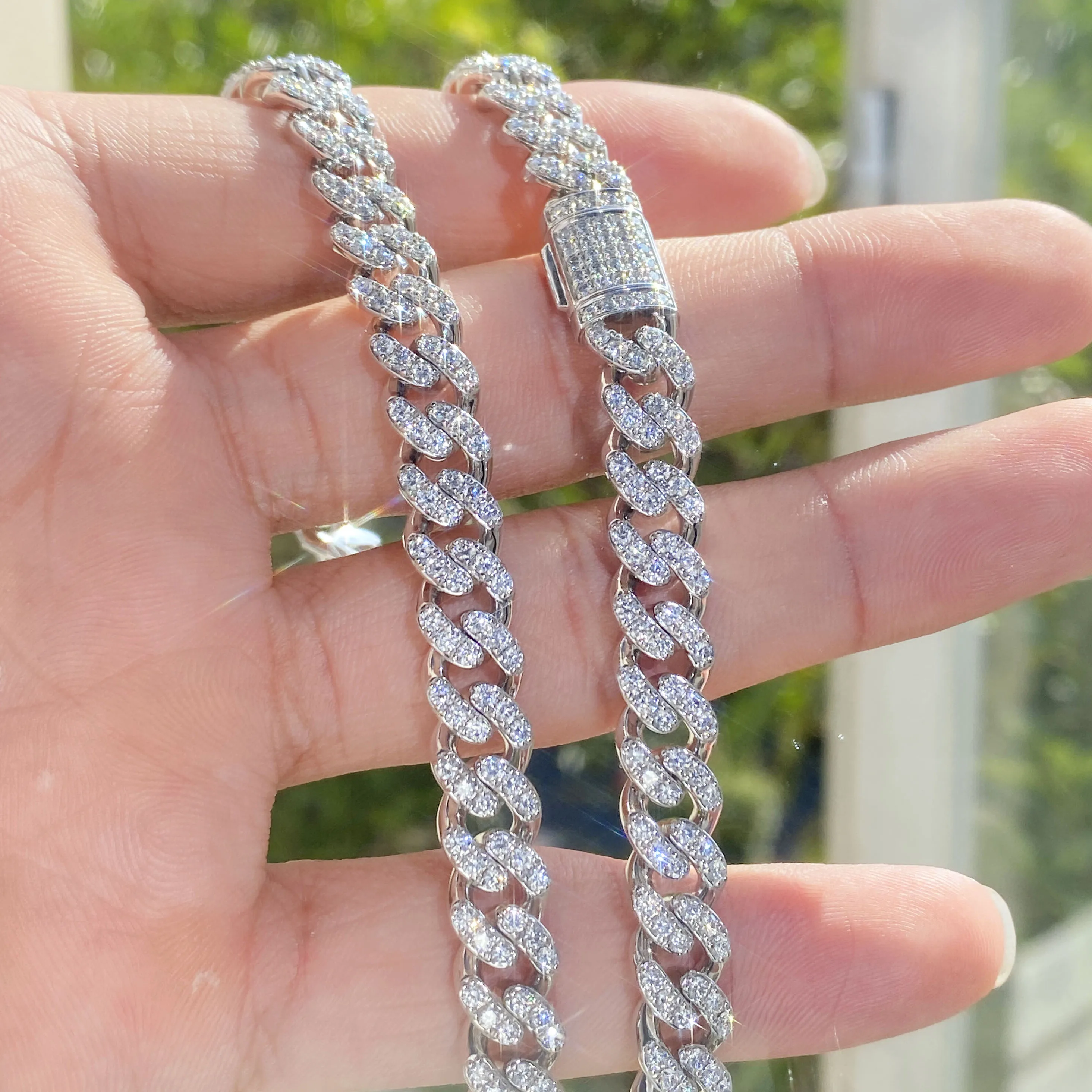 Cadena cubana de oro amarillo de 10K/14K/18K de Provenza para hombres, pulsera de Hip Hop de 8mm para mujeres, 6/6, 5/7/7, 5/8 en joyería de muñeca de eslabones cubanos