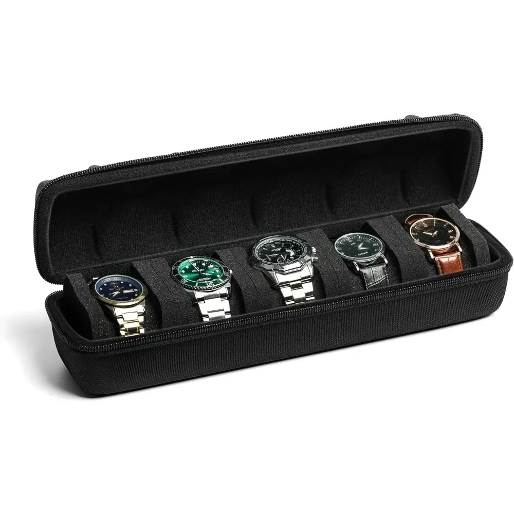 منظم صندوق ساعة متعدد الأغراض مقاوم للسقوط وحقيبة سفر محمولة وحامل عرض للساعة الذكية وساعات المعصم