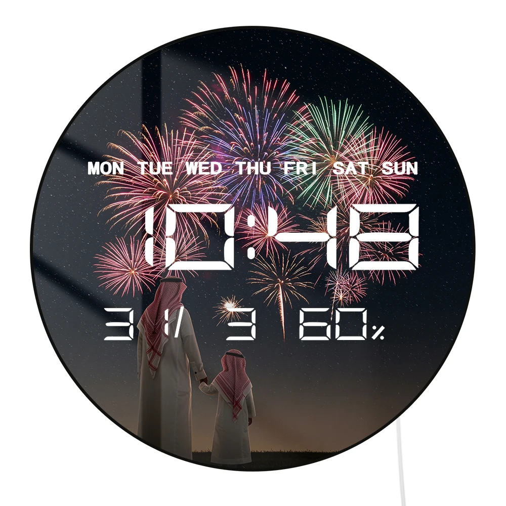 

Ид Мубарак Ночной Огонь работа Электрические Настенные Часы Большой Номер Дисплей Рамадан Домашний Декор Цифровые Настенные Часы Саудовский Подарок На Носелье