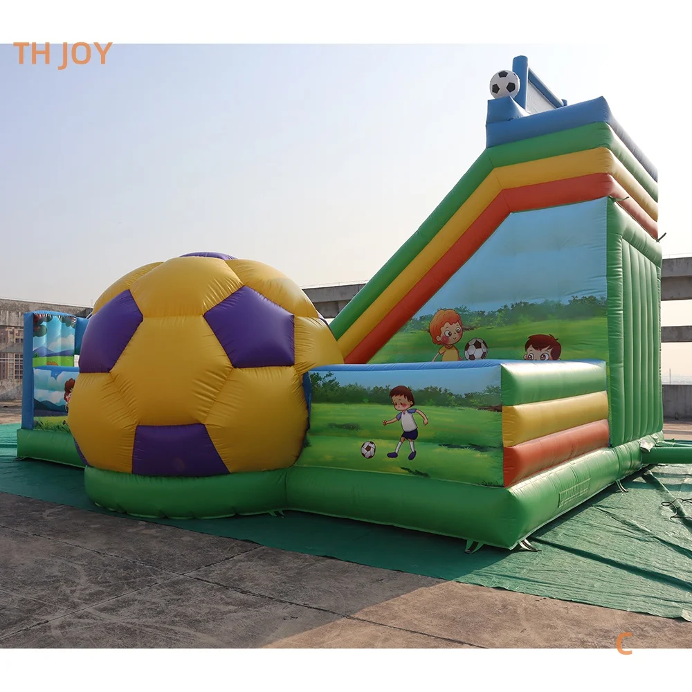 Commercial Inflatable Football Slide soccer Bouncer Slide Inflatable Bouncy House With Slide playground