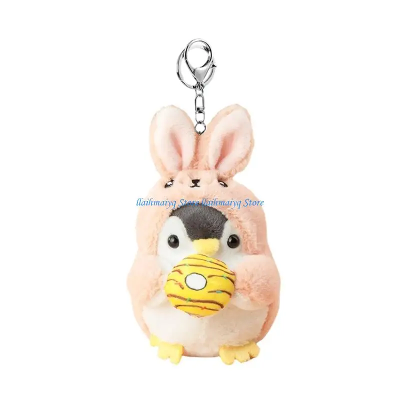 

573B Penguins Plush Keyring Animal Keyring Gift For Friend Backpack Charm Accessories