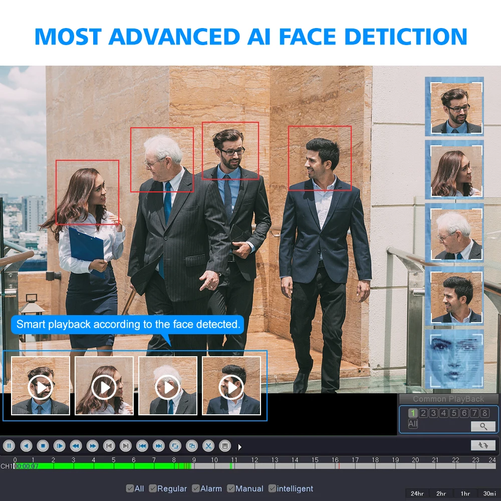 Imagem -04 - Kit Sistema de Câmera de Vigilância de Segurança ai Face Detection Gravação de Áudio Visão Noturna Colorida Conjunto H.265 Vídeo Nvr 4k 8mp 4ch Poe 4k