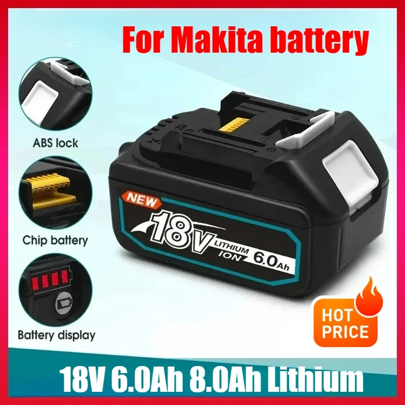 

18V 6.0Ah 8.0Ah Lithium Ion for Makita 18v Battery BL1840 BL1850 BL1830 BL1860B 18650 Rechargeable Battery