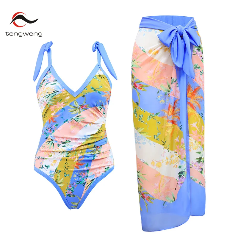 

Tengweng Sexy 2023 Women Swimwear Bikini Set Swimsuit Skirt One Piece Monokini Bikini Dress Beachwear Brazilian Bathing Suit