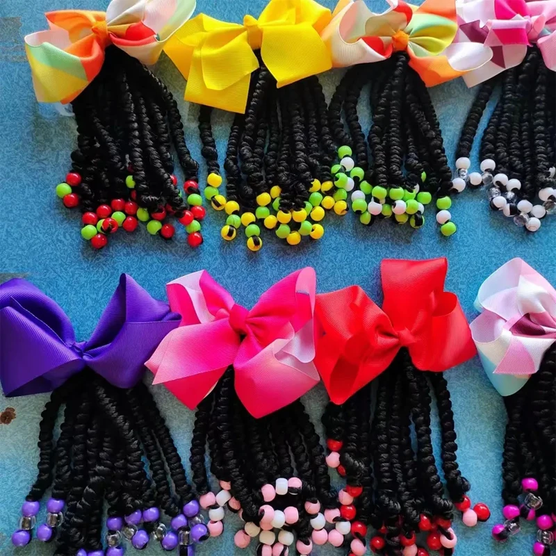 Ponytails Braids For Kids kids Ponytail Hair Kids Braided Ponytail With Beads and 6Inch Bow