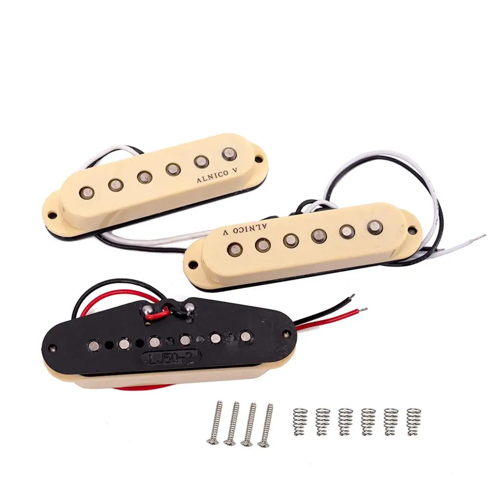 Alnico V Guitar Pickup Single Coil Humbucker Pickups Neck Middle Bridge Set for ST Beige Electric singlGuitar Parts Accessories