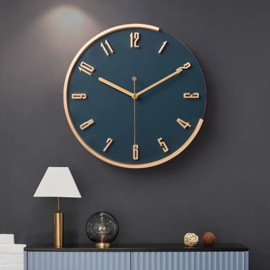 

Living Room Wall Clock Decoration Hand Number Unique Elegant Wall Clock Home Gift Round Modern Design Nordic Reloj Home Decor