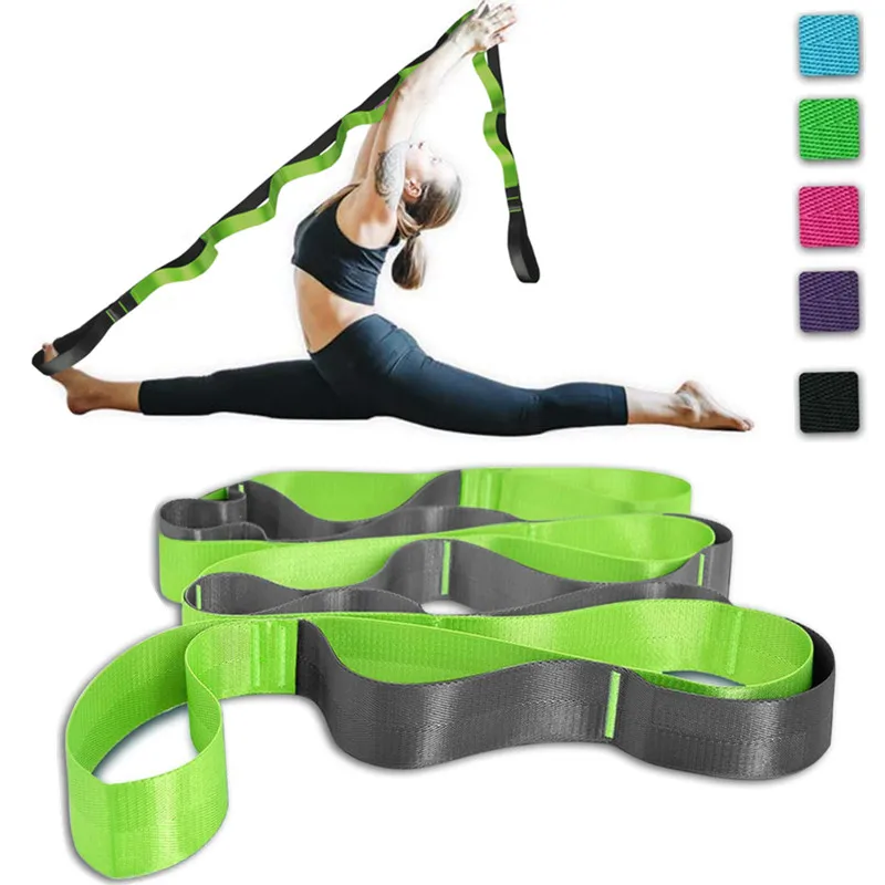 Yoga Strap Stretch Straps 12-segment Yoga Belt for Physical Therapy Pilates Dance Gymnastics Stretching Fitness Band Non-Elastic