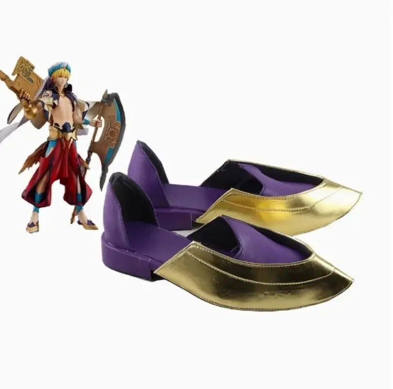 Gioco Anime Fate Grand Order Caster Gilgamesh Stivali Scarpe Cosplay su misura