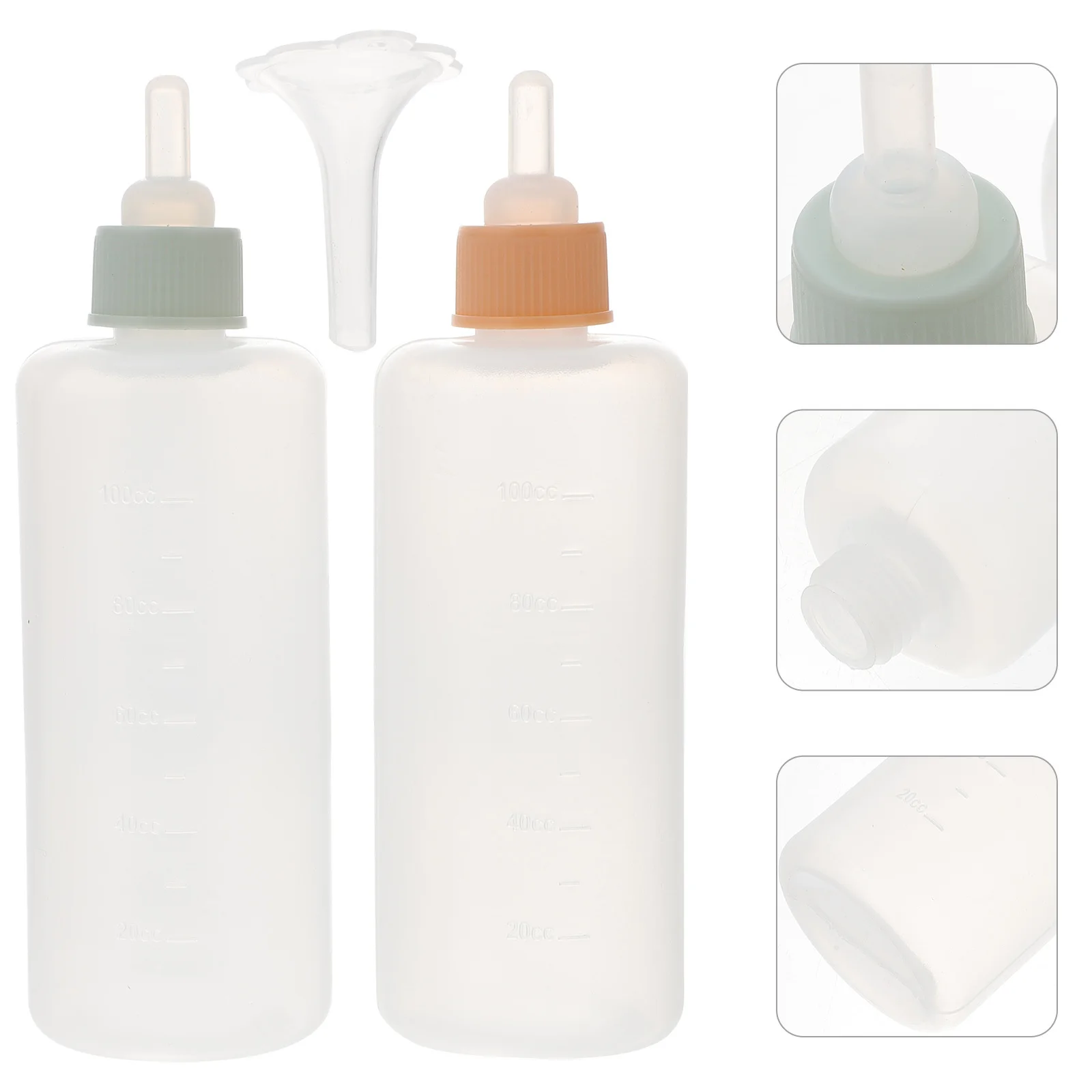 

4Pcs Silicone Pet Feeding Bottles Puppy Breeding Bottles Clear Scale for Pets Dog Cat Feeders Pet Accessory