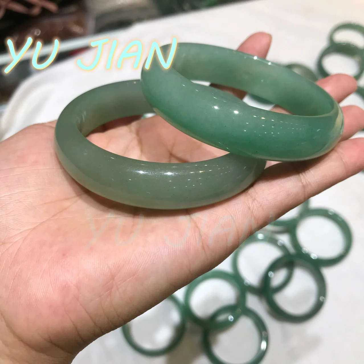 New Genuine Natural Burma Jadeite Floating Green Flower Bracelet Bangle Starry Sky Color Positive Handring Lucky FINE Jewelry