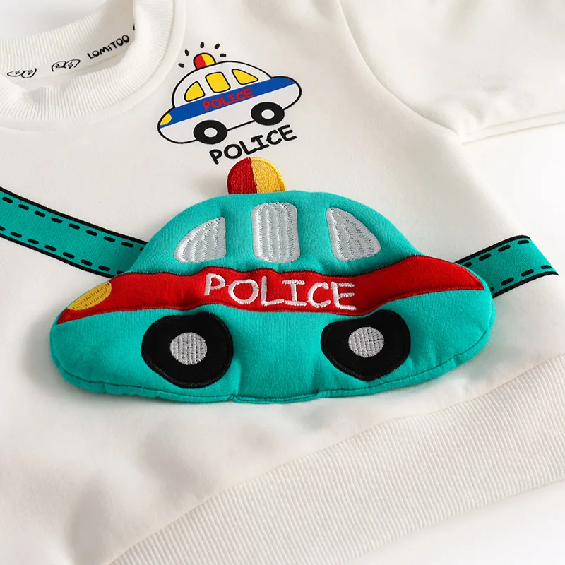 Children Sweaters New Casual Pullover Boys Three-dimensional Car Pocket Sweater Kid Cute Printed Clothes