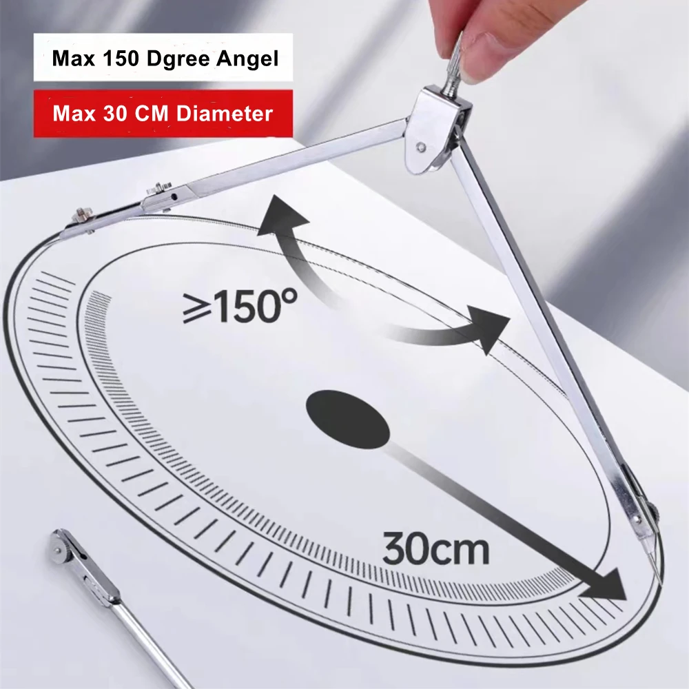 Deli Stainless Steel Drafting Set Durable Drawing Compass Math Geometry Circles Tool School Supplies