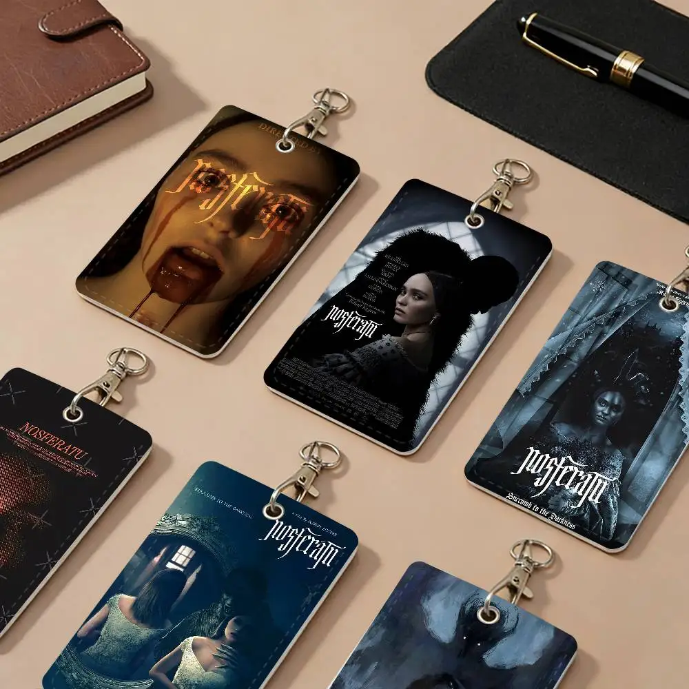 

Кожаные чехлы-картхолдеры N-Nosferatu Movie из полиуретана с защитой от потери, для студенческих удостоверений, пропусков в кампус, ключница