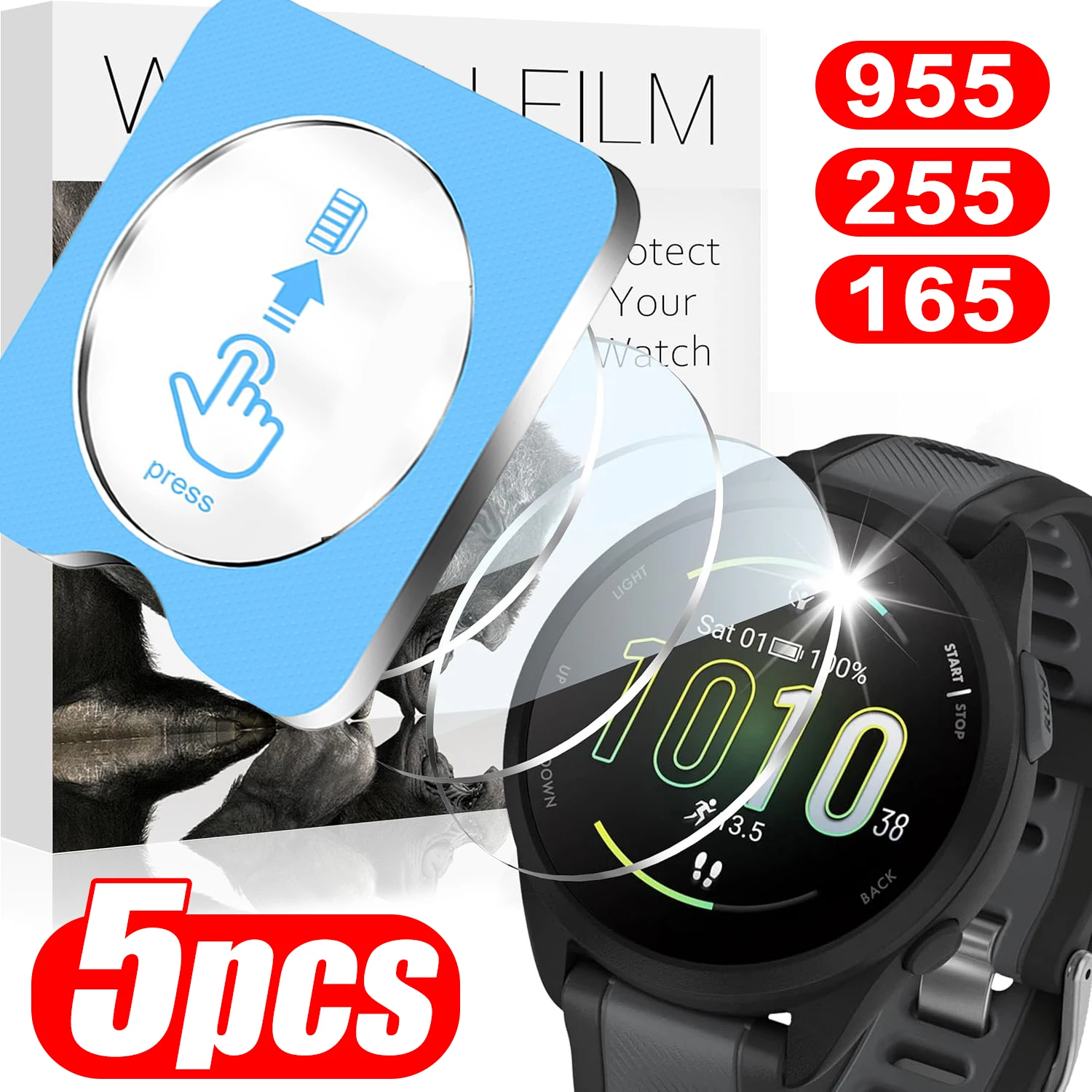 

Простая установка пленки для часов Garmin Forerunner 165/955/255 Защитные пленки из закаленного стекла с твердостью 9H для Garmin