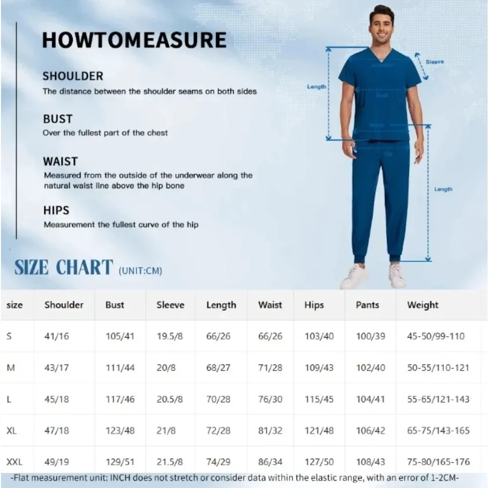 Custom Print Medical Scrub Set - Thin Stretchy Quick-Dry Uniform for Men Women Doctors Nurses Spring Summer Clinical & Daily