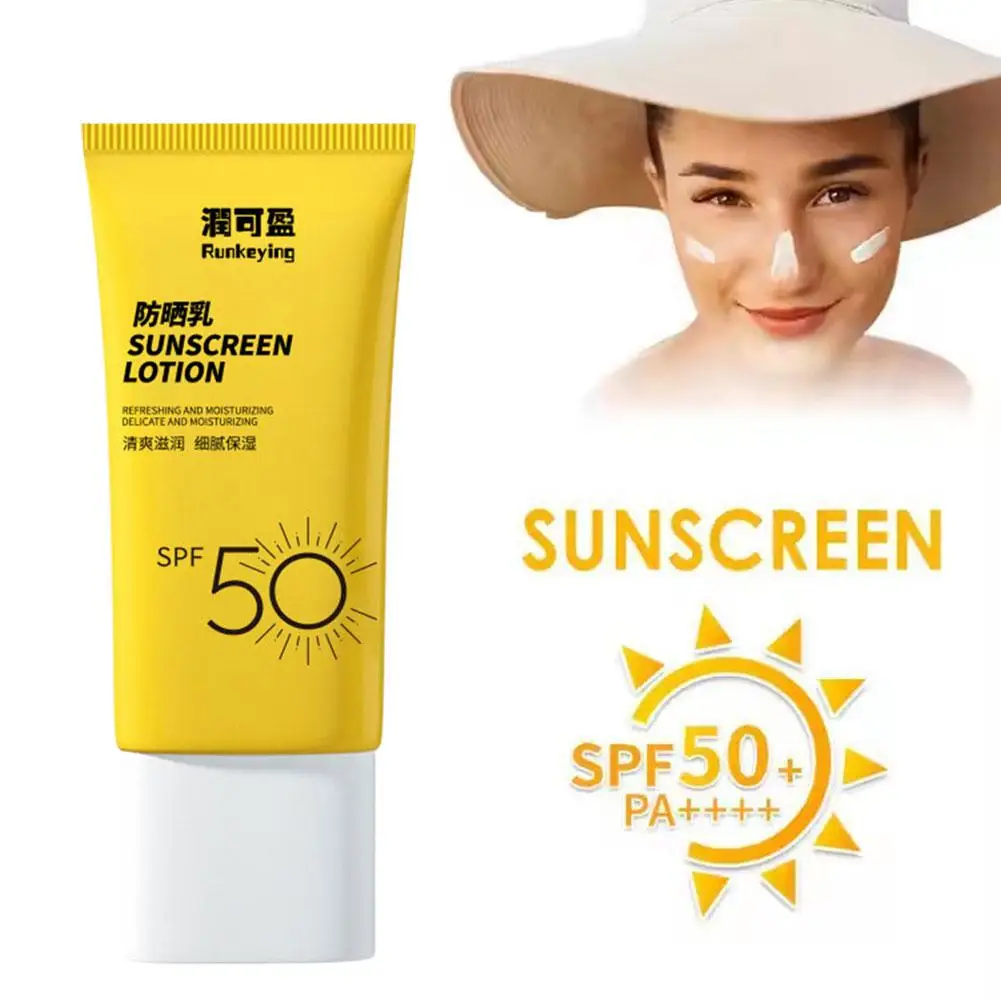 

Солнцезащитный лосьон SPF50, стойкий крем для защиты лица от пота и солнца, портативный крем для отбеливания, влаги X1I3