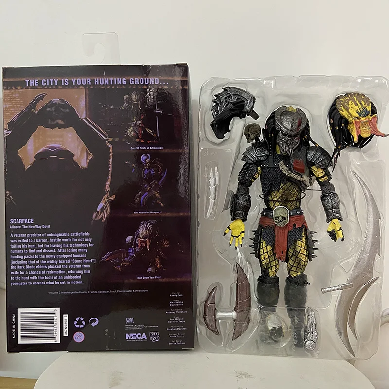 NECA Predator Concrete Jungle Hunter Actionfigur Aliens Clan Leader SCARFACE Elder Predator Sammlerspielzeug Puppengeschenke 20CM