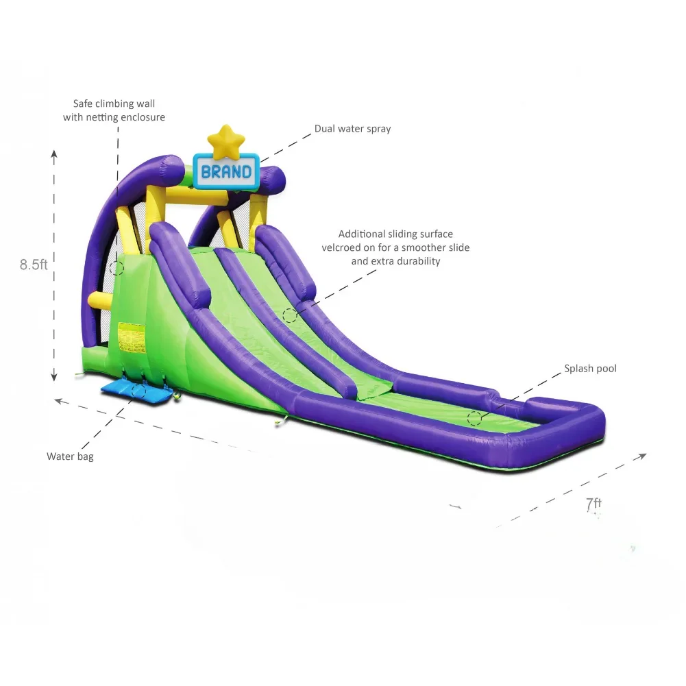 'Inflatable castle swimming pool  children's facilities  double water slide with splash pool customized