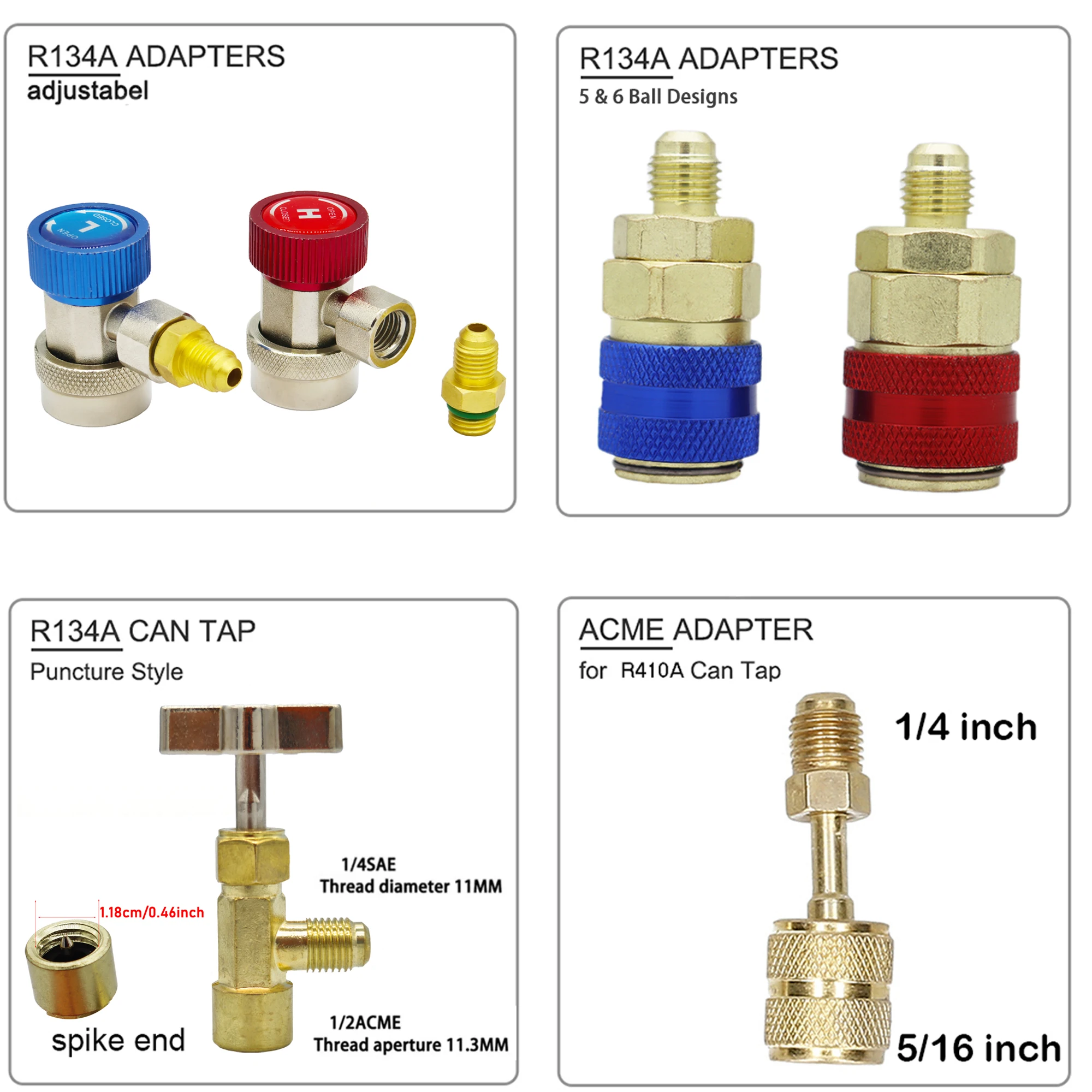 Juego de manómetros de colector de CA de 3 vías con mangueras para R410A/R32/R134a/R404A – Kit de herramientas de diagnóstico HVAC automotriz (3 modelos)