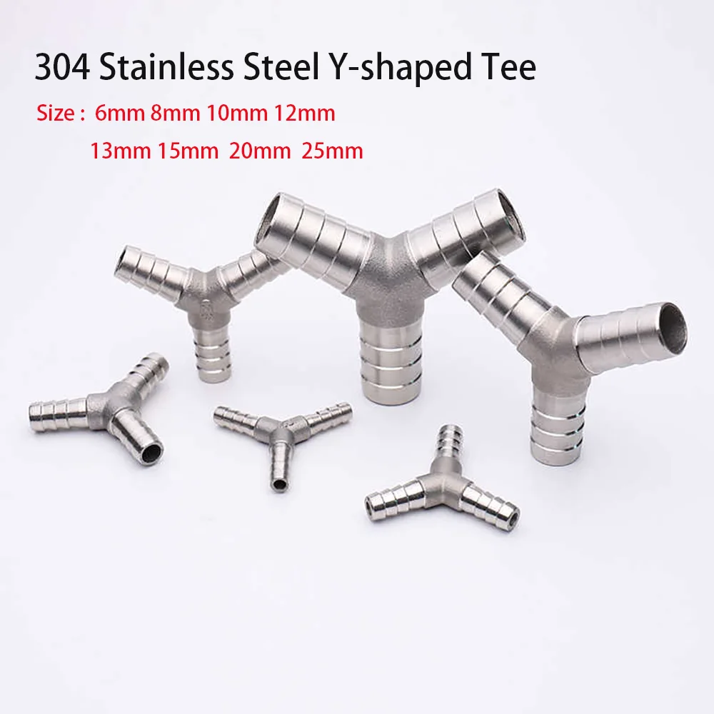 

Stainless Steel Y-Shaped Tee Joint Leather Hose Water Pipe Herringbone Pagoda Water Separator 6/10/12/20/25/mm External Thread
