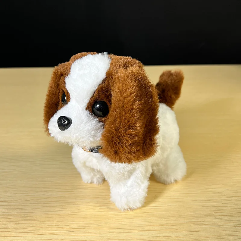 Realistic Plush Simulation Smart Dog Called Walking Plush Toy Electric Plush Robot Dog Toddler Toy Christmas Gift