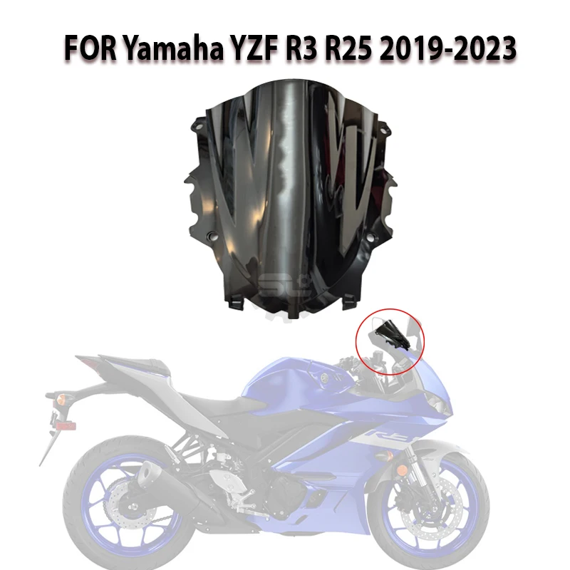 

Motorcycle accessories for Yamaha YZF R3 R25 2019-2023 Year Motobike Double Bubble Windshield Deflector Wind Screen