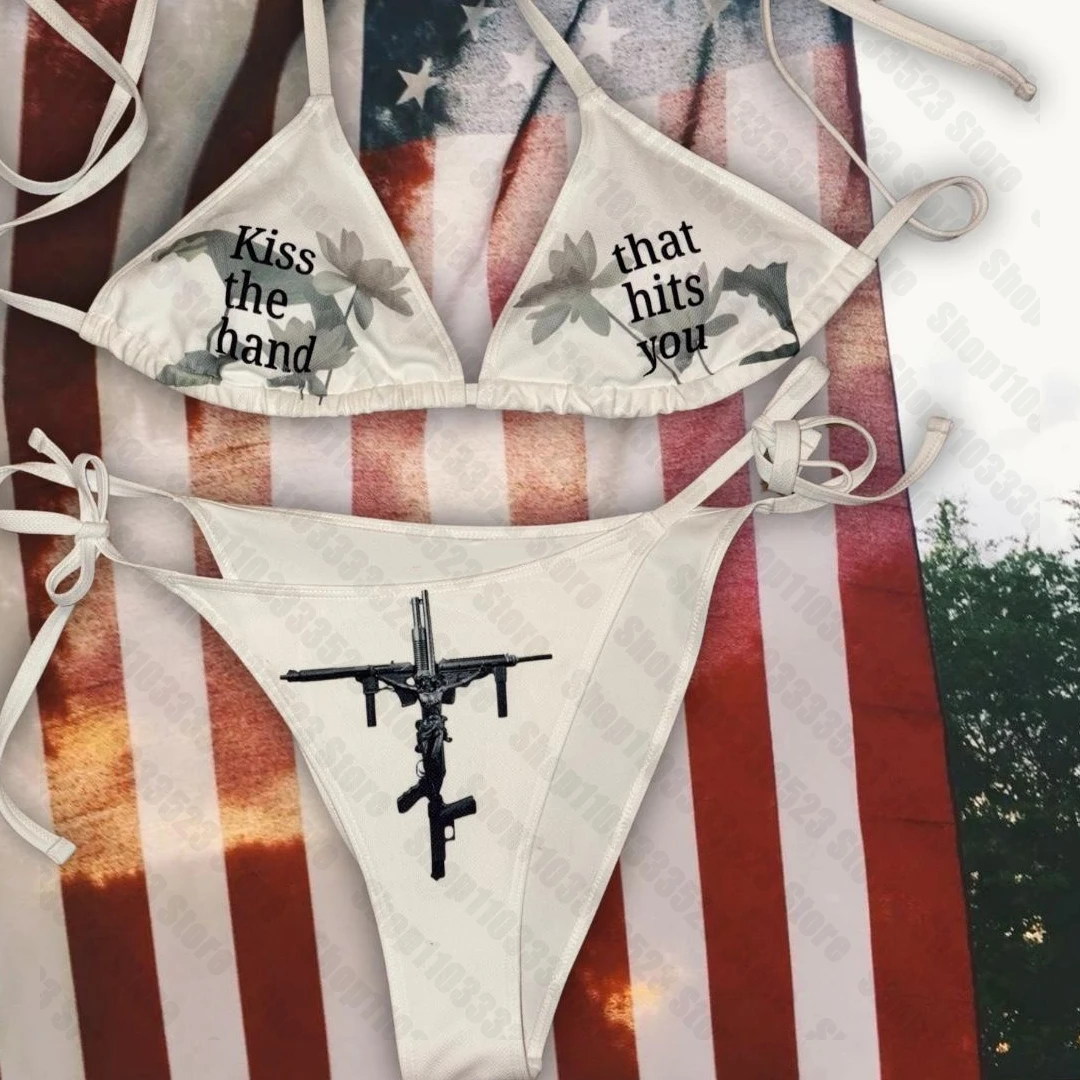 Y2k Letter bikini swimm Bathing Suitit Women bikini Goth Punk Printing 2000s Sexy bikini Vintage Emo girls Sexy bikini Y2k Style