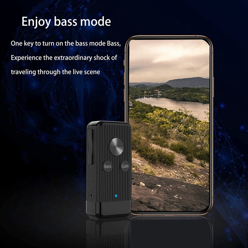 Receptor Bluetooth 5,0 para coche, modo de cancelación de ruido y bajos, micrófono incorporado, llamadas con manos libres