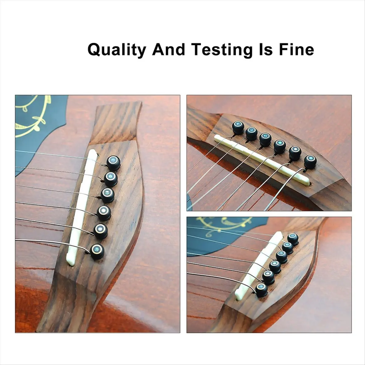6pcs Ebony Guitar Bridge Pins for 6 & 12 String Acoustic Guitar Fixed String Nails [AA74-AAA]