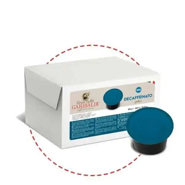 Gimoka garibaldi espresso coffee capsules compatible with lavazza blue - box of 100 units - decaffeinated