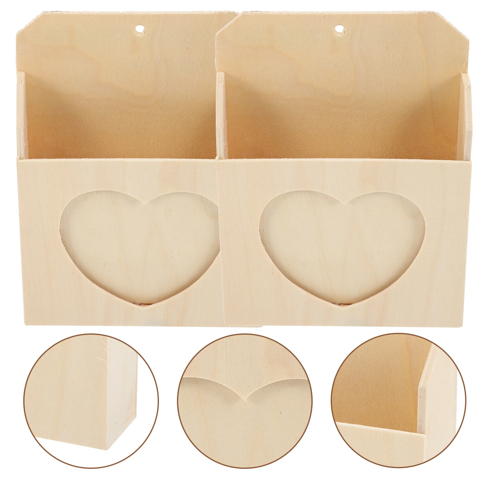 2 قطعة صندوق تخزين مغلف خشبي فارغ لتقوم بها بنفسك منظم الحرف اليدوية حامل تعليمي لتلوين مجوهرات الصور القلم #2