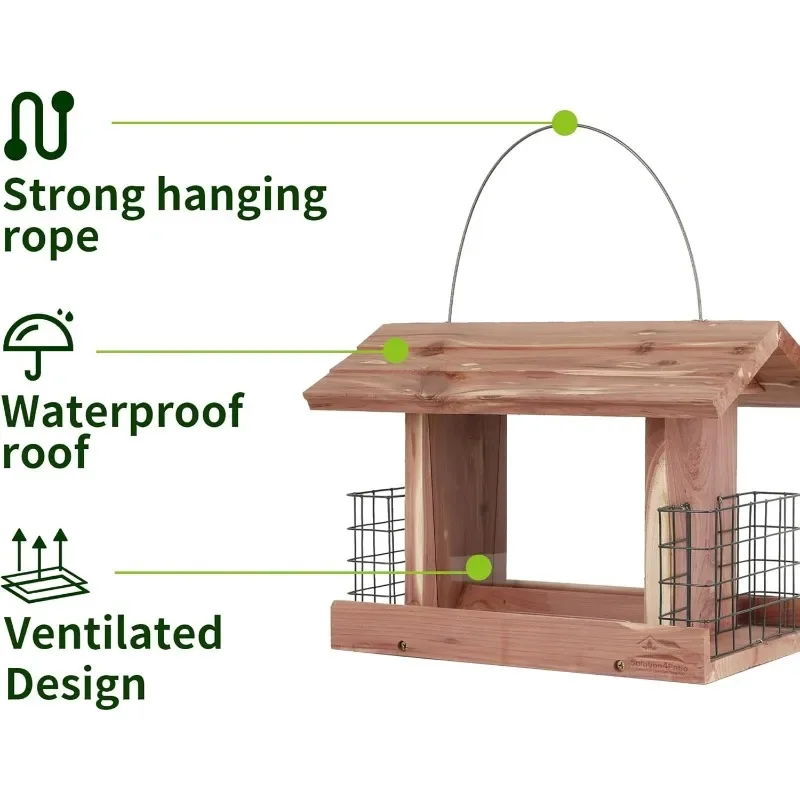 Outdoor hanging funnel bird feeder