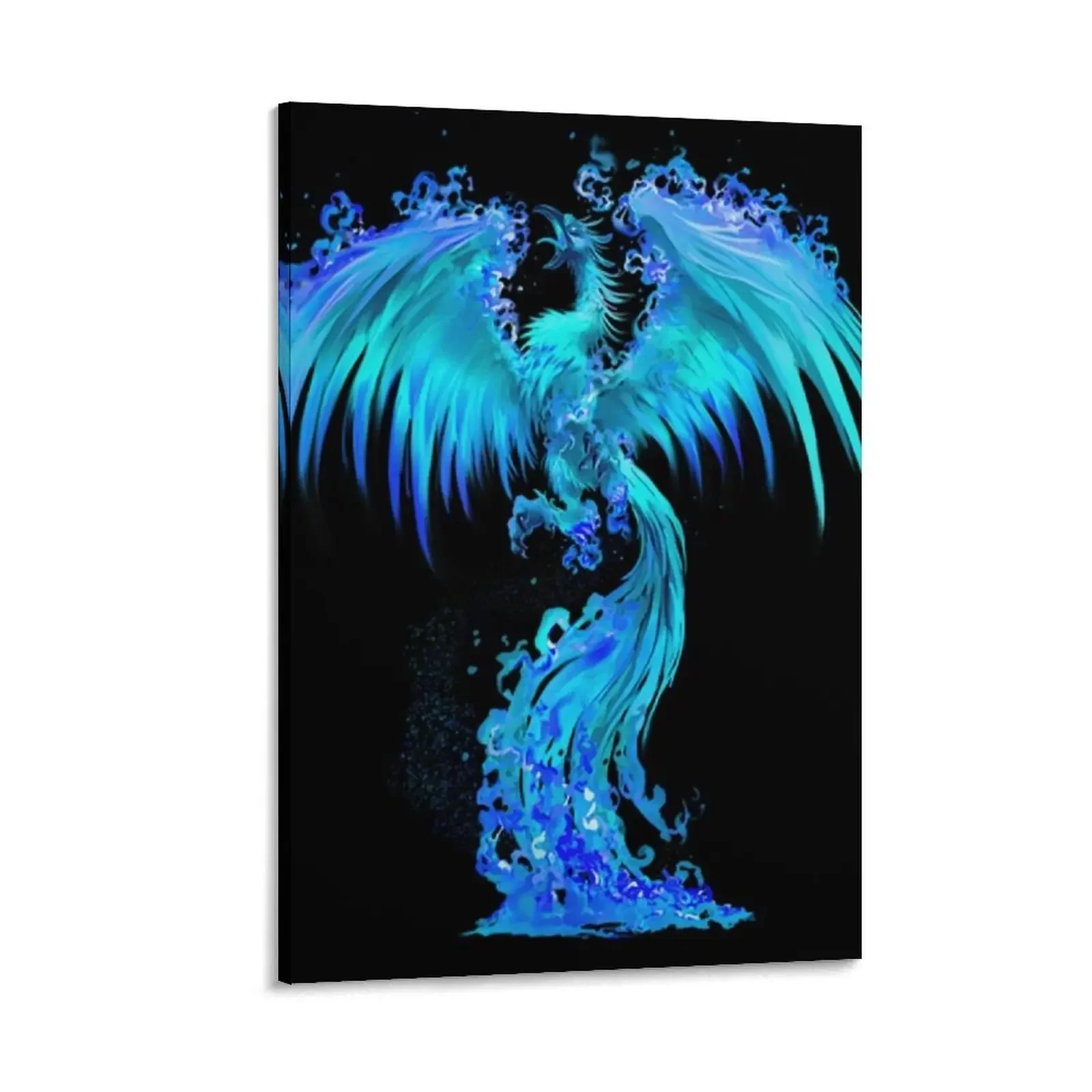 

Fantasy Blue Ice Phoenix Rises From The Fiery Ashes Canvas Painting home decorations and organization art Decoration wall
