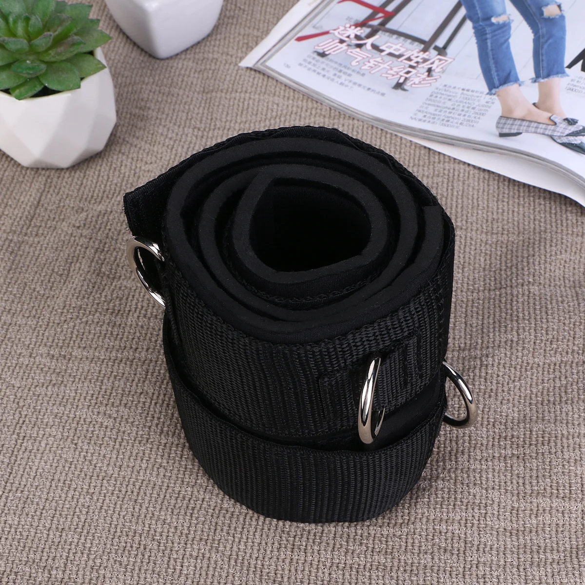 

2pcs Padded Ankle Strap For Glute Hamstring Workout Adjustable Leg Exercise Strap Cable Machine Fitness Equipment Accessory