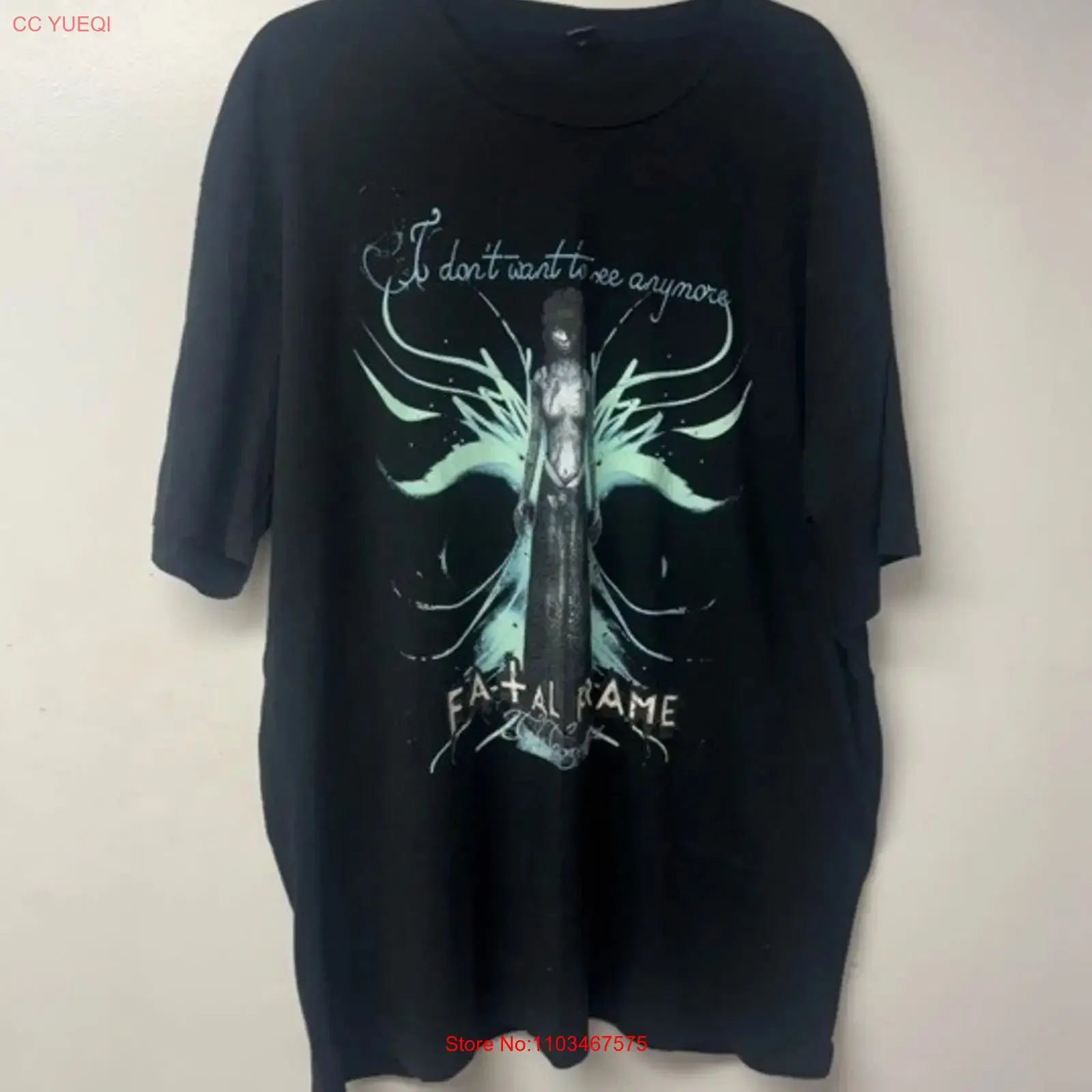 Camiseta do jogo de terror Fatal Frame 3XL, rara, de sobrevivência, estilo japonês, vintage, lavada, macia, respirável, versátil, masculina.