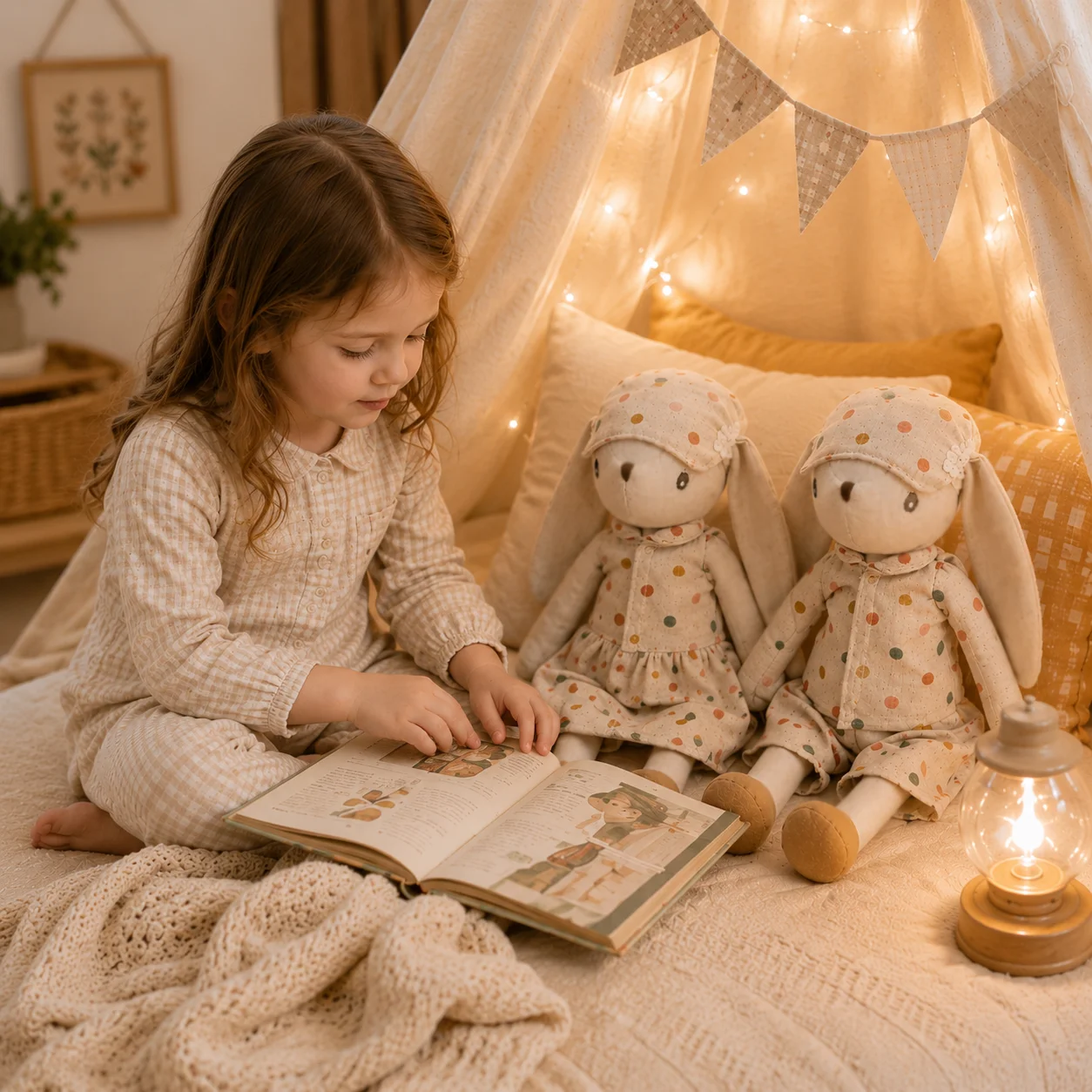 2PCS Handmade Cloth Bunny Dolls Soft Linen Rabbit Plush Toys with Removable Clothes Montessori Pretend Play Gift for Kids Girls