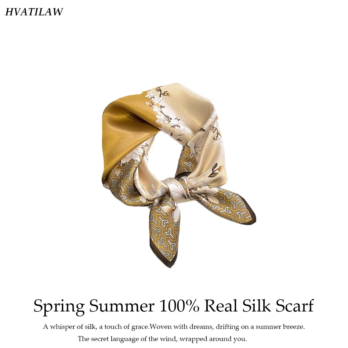 

New 100% Natural Silk Square Scarf for Women High Quality Hairband Foulard Bandana Neckerchief Headkerchief Shawl Wrap Fashion
