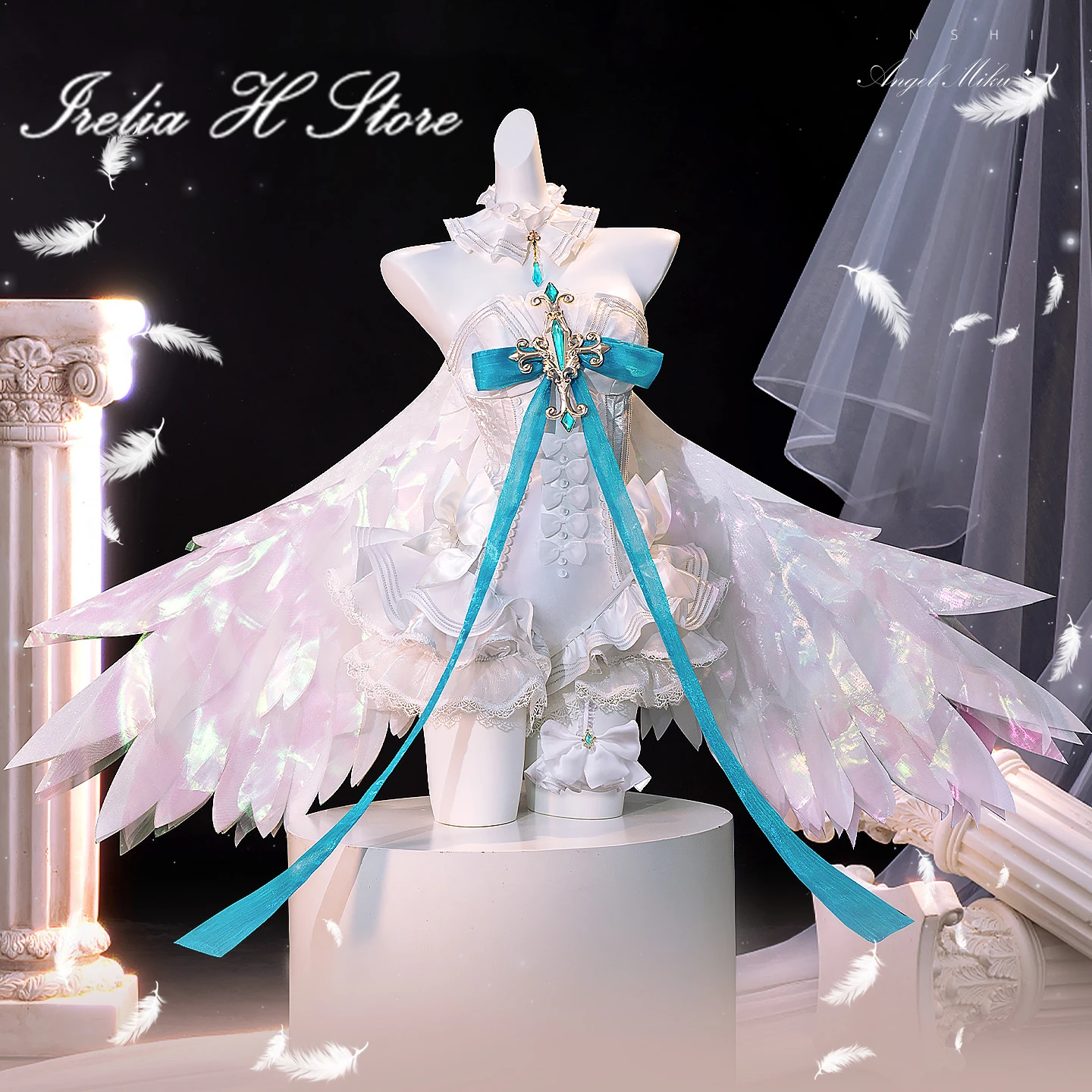 قبل البيع Irelia H Store أنيمي Mi cos k u فستان الملاك المثير تأثيري حلي أزياء الهالوين الإناث #2