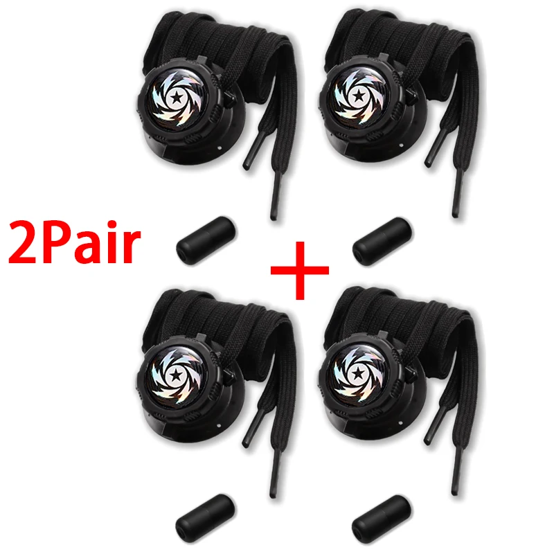 Schwarz-weiße flache Schnürsenkel mit Drehverschluss, einfach zu installierende automatische Schnürsenkel, Schnürsenkel für Outdoor-Sportarten, Unisex, 1 Paar/2 Paar