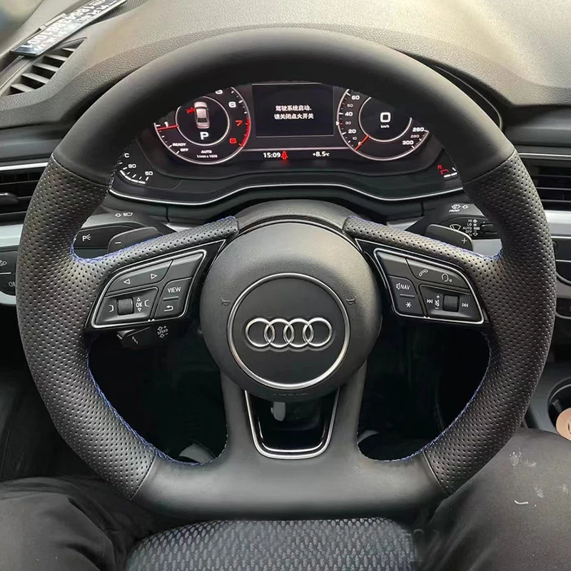 Customized Hand-sewn Car Steering Wheel Cover Braid Microfiber Leather for Audi A1 8X A2 A3 Q3 Q5 Q2 A4 A5 A6 Avant