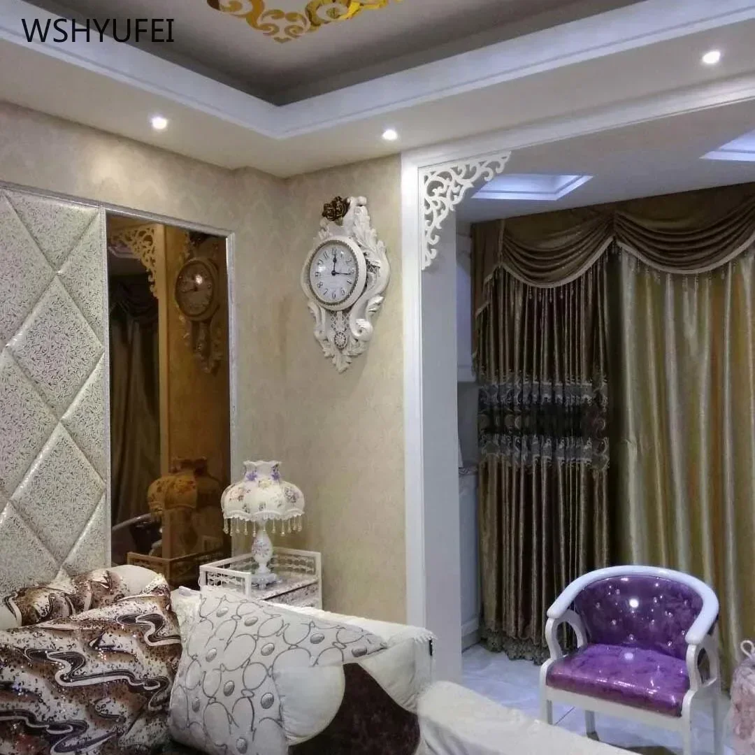 2Pcs Direct marketing modern PVC ceiling corner flower wood plastic panel hollow decorative carved wall stickers carved flower