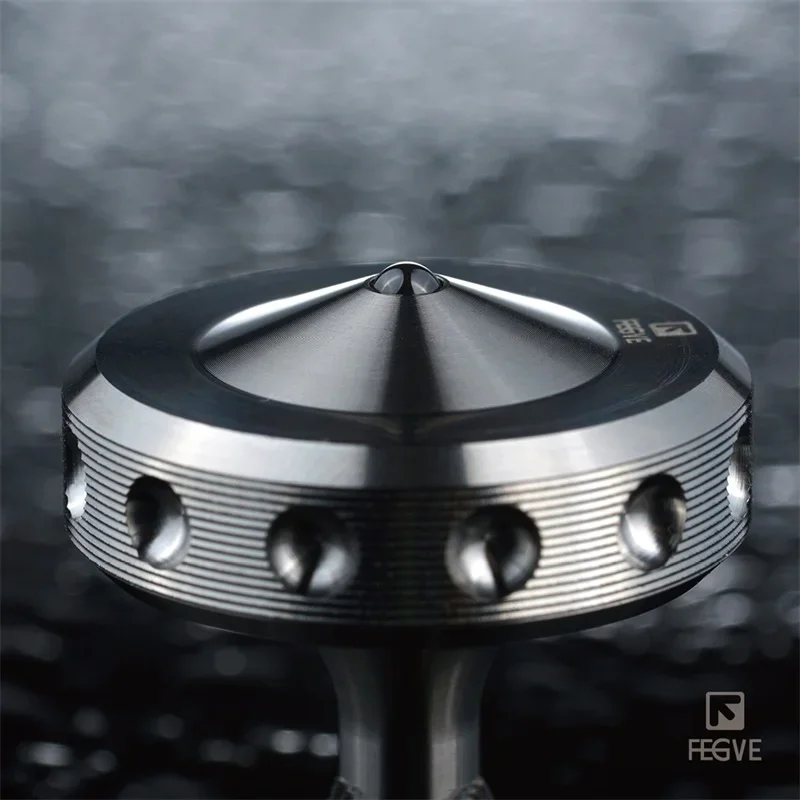 Oryginalny żyroskop FEGVE ze stopu tytanu EDC Fidget Spinner Ręczne błystki Metalowe koraliki ceramiczne Srebrne pieczone niebieskie ręczne żyroskopy Twist