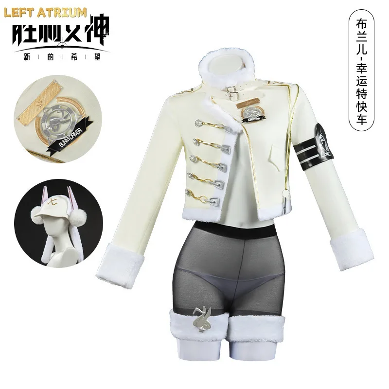 

Game Victorryy Short Plush Jacket Sexy Blanc New Skin Fortune Express Costume Cosplay Goddeesss Pantyhose Bikini Christmas