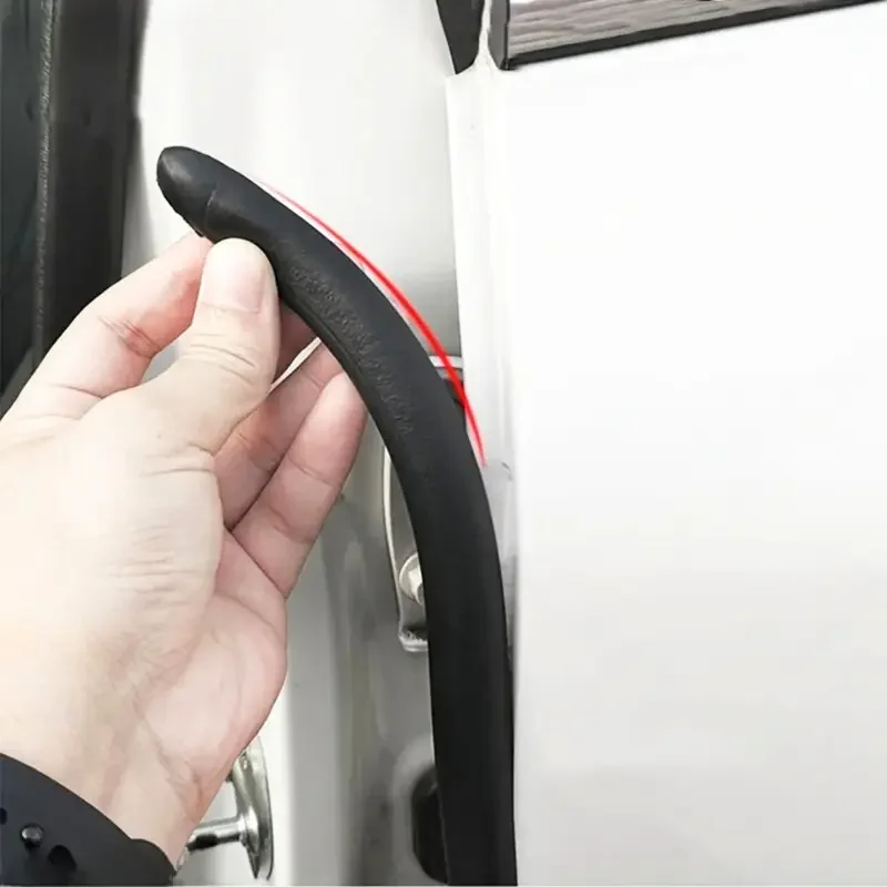 

2pc Car Door Heavy Duty Sealing Strip Noise Reducing Dust Proof Door Sealing Strips Black Rubber Sealing Strip Car Accessories